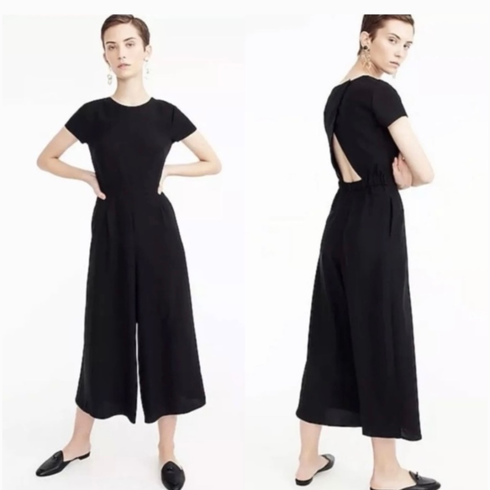 J Crew short sleeve jumpsuit with open back